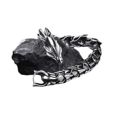 Imagem de 3 cores 20cm masculino viking dominador dragão vintage punk hiphop pul