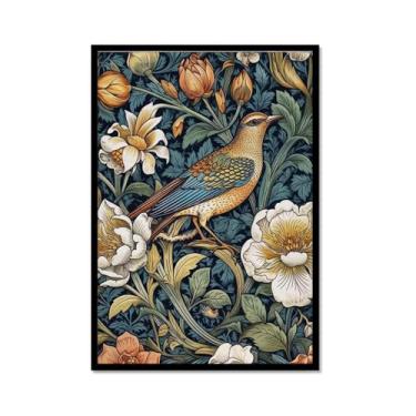 Imagem de William Morris Flower Birds Pavão Poster Kew Gardens Impressão em Tela Pintura Floral Arte de Parede Impressões Botânicas Sala de Estar Decoração de Casa (SKU1,30.5x45.7 cm = (30x45 cm), Moldura de