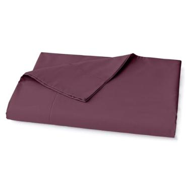 Imagem de Lane Linen Lençol de cima king size 100% algodão orgânico (274 x 264 cm) - lençol de cima king super macio 100% algodão - Lençol de cama de algodão leve e durável - Vinho Windsor