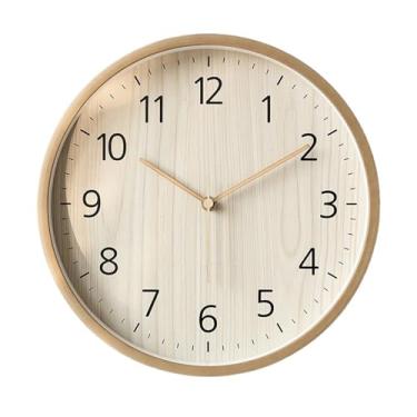 Imagem de Relógio de parede Relógio de parede rústico madeira, silencioso, alimentado por bateria, versátil para decoração casa para decoração de casa(12 inches)