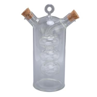 Imagem de Asixxsix Distribuidor de óleo e Vinagre 2 Em 1, Frasco Dispensador de Azeite de Vidro Transparente, Dispensador de Vinagre de Azeite, Garrafa de Galheteiro Com Rolhas de Cortiça para (Estilo 1)