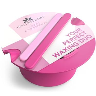 Imagem de Tress Wellness Forro de silicone aquecedor de cera – tigelas aquecedoras de cera de silicone fáceis de limpar com 2 espátulas de silicone compatíveis com kit de depilação elétrica de 473 ml