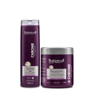 Imagem de Kit Shampoo Chrome Matizador 300g + Máscara Chrome Matizadora 500g - Cabelos Loiros, Brancos e Grisalhos | Bothânico Hair Cosméticos
