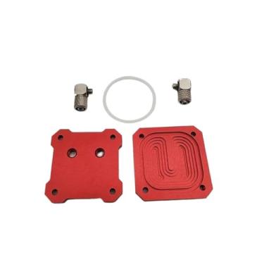 Imagem de Placa de refrigeração líquida usinada em CNC de alumínio, compatível com motores de passo tipo panqueca NEMA17 e NEMA14 para impressoras 3D.(No tube)