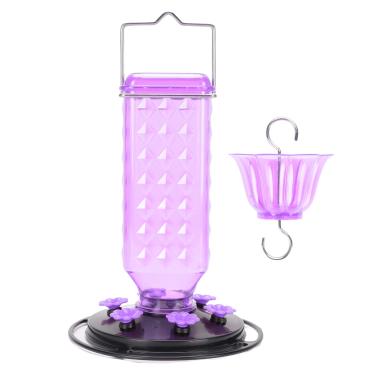 Imagem de Generic Alimentador de Beija-Flor Com 6 Portas de Alimentação Em Forma de Flor, Garrafa de Plástico à Prova de Vazamento para Pendurar Ao Ar Livre, Jardim, Alimentador de Pássaros, 24 (Violeta)