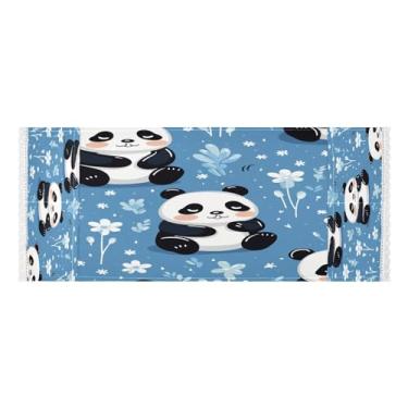 Imagem de Wassud Capas de lavadora e secadora padrão panda, protetor de lavadora com sacos de armazenamento, capa de geladeira à prova de poeira com bolsos para lavanderia doméstica, cozinha, 120 x 55 cm