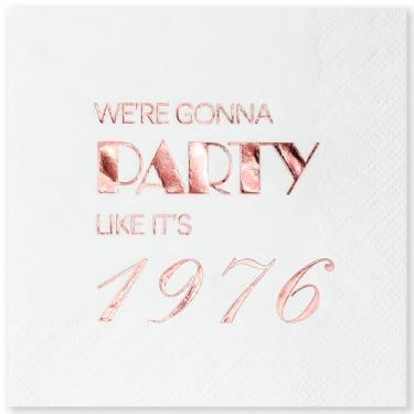 Imagem de Guardanapos descartáveis femininos em ouro rosa crocante, 1970, 50