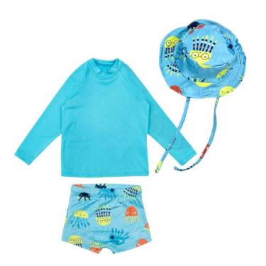 Imagem de Conjunto Menino Sunga Praia + Chapéu Proteção Solar Uv - Fofotinhos, Á