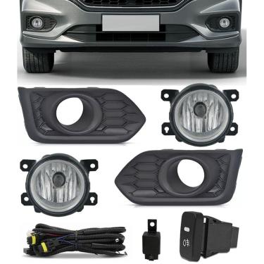 Imagem de Kit Farol de Milha Neblina Honda City 2018 2019 2020 Com Moldura Preta