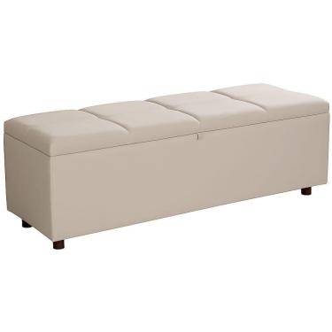 Imagem de Baú Recamier Espanha Veludo Marfim 160 Cm