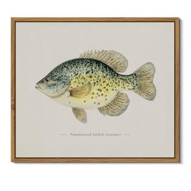 Imagem de AIMAILON Arte de parede em tela emoldurada, retrô, grande, vida de garoupa, impressão, arte doméstica, peixe, mar, quarto, decoração de sala de estar, pinturas, decoração de arr, 20 x 25 cm