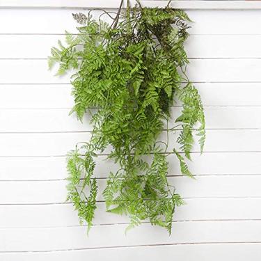 Imagem de Folha de Samambaia Pinheiro Fishtail Artificial Plantas Verdes Simulação Planta Pendente Flores para Decoração Hotel Cas