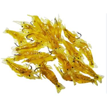 Imagem de Kit Iscas Artificiais Camarão Aromatizado 4cm – Silicone com Anzol para Robalo, Tucunaré e Black Bass(20 unidades)