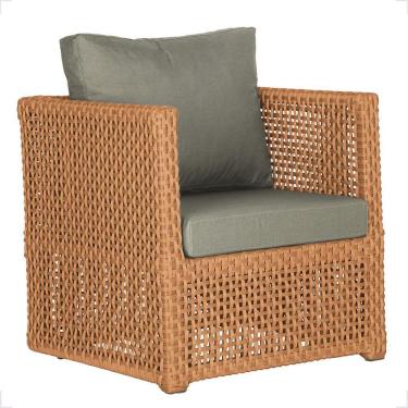 Imagem de 1 Poltrona Madri Alumínio Corda Náutica Estofado 8 Trama Terra Cota