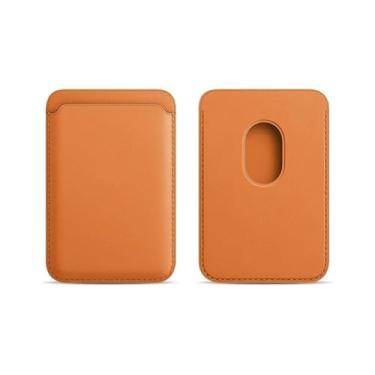 Imagem de Carteira magnética - capa de couro PU com porta-cartões para iPhone 17 16 15 14 13 Pro Max Air Plus, bolsa fina para armazenamento de cartões (marrom)