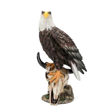Imagem de SUYNYBHF Estátua de águia careca estátua de chifre de ovelha estátua de águia careca jardim ao ar livre, gramado, terraço, decoração dia dos pais