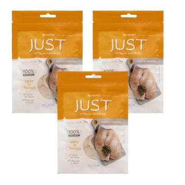 Imagem de Kit Petisco Just Peito de Frango Cães Gatos 55g 3 unidades - GERMANHAR