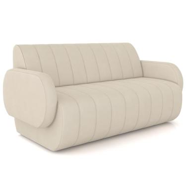 Imagem de Sofá 2 Lugares Sala Living Orgânico 168cm Fávara K01 Veludo Bege - Lyam Decor