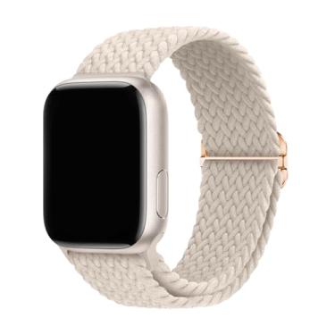 Imagem de Pulseira trançada elástica de nylon esportiva compatível com Apple Watch 49 mm, 46 mm, 45 mm, 44 mm, 42 mm, 41 mm, 40 mm e 38 mm para séries 11/10/9/8/7/6/5/4/3/SE/Ultra, 2 homens e mulheres