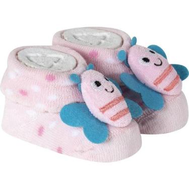 Imagem de Meia Pantufa Divertida Menina Bebê Recém Nascido Saída Maternidade Enx