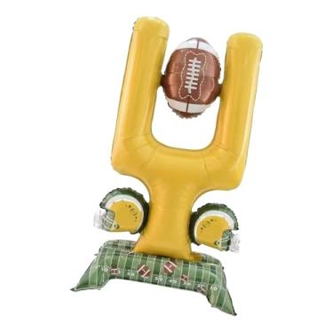 Imagem de Esquirla Painel de fundo inflável para festa de futebol com traves de gol, arco de balões para encontros em casa, feriados, família e amigos.