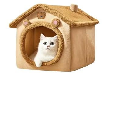 Imagem de Casa para Gatos e Cães Pequenos Aconchegante com Base Fácil de Limpar – Cama Ninho Pet Quente para Todas as Estações(Pequeno(33 * 30 * 32cm))