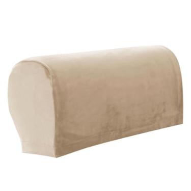 Imagem de Capas para cadeira de apoio de braço, capas elásticas para apoio de braço, 2 peças, capa para poltrona antiderrapante de veludo macio para sofá, protetor de móveis, areia