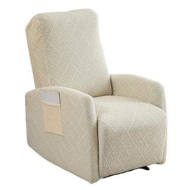 Imagem de GOSTADY Capas para cadeira reclinável, 4 peças, jacquard, pequena, reclinável, capa reclinável, para cadeira reclinável Lazyboy com bolso de armazenamento, protetor de móveis para sala de estar, bege
