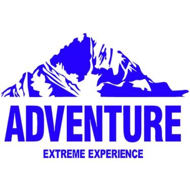 Imagem de 4 peças Adventure Extreme Experience Impermeável Reflexão Vinil Decalque, Adesivo com Tema Externo para Portas de Carros, Janelas, Para-choques Motocicletas (Azul)