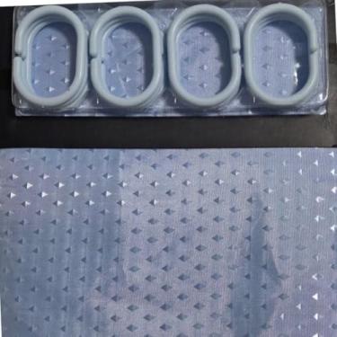 Imagem de Cortina para Box Banheiro 180x180cm com Ganchos Antimofo Uso Diário Ideal para Box banheiro Design Elegante (Azul)