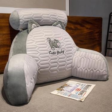 Imagem de CYTJHMD Encosto de leitura com travesseiro de pescoço, almofada de apoio de pulso lombar para braços, travesseiro removível lavável para descanso de cama, travesseiro macio para leitura e trabalho