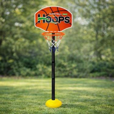 Imagem de CESTA BASQUETE INFANTIL TABELA ARO CRIANÇA ALTURA AJUSTAVEL KIT COMPLETO BOLA INFLADOR