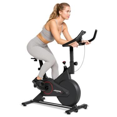 Imagem de JOYFOX Bicicleta Ergométrica Preta com Monitor Digital e Volante de 6KG