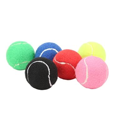 Imagem de SPYMINNPOO Conjunto de Bolas de Tênis Infantis Com Caxemira e Material de Borracha, 6 Peças de Bolas de Tênis Macias e Elásticas para Treinamento Juvenil, Adequadas para Grama e Areia