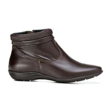 Imagem de Bota Flat Couro Feminina Zíper Moda Minimalista Inverno Resistente Sola Rasteira-Feminino