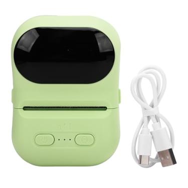 Imagem de Jiawu Impressora de Adesivos, Mini Impressora Térmica Portátil de Bolso, Máquina de Fazer Adesivos Sem Tinta Com Aplicativo, Fabricante de Etiquetas BT Impressão Instantânea (GREEN)