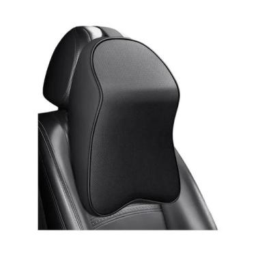 Imagem de Almofada De Pescoço Para Carro Em Couro Nappa 3D Com Espuma De Memória