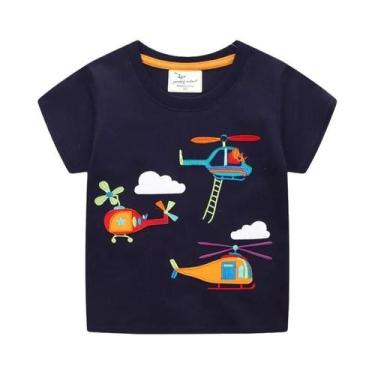 Imagem de Camisetas De Verão Para Meninos 2-7T Com Bordado De Carros Em Estilo C