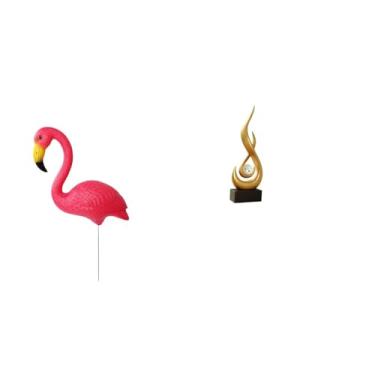 Imagem de Whtkoph Escultura de Flamingo, Ornamento Abstrato, Estatueta de Resina, Lembrança de Jardim, Fada Moderna, Primavera, Feriado, Peça de Decoração para Interior