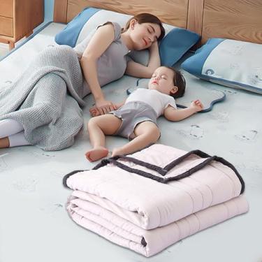 Imagem de Cobertor de resfriamento de verão, cobertores de resfriamento para travessas quentes, Cobertor fino extra macio para respirável, O edredom leve de verão lavável à máquina regula a tempera