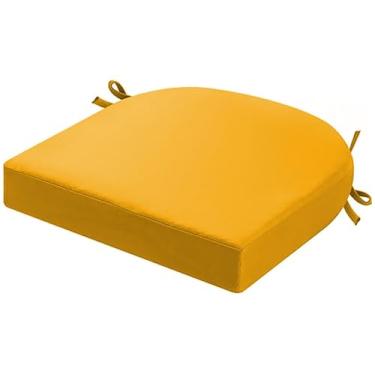 Imagem de Yadlan Almofadas de assento para cadeiras de jantar à prova d'água, almofadas de assento para cozinha com gravatas, quarto, pátio, almofada de assento de espuma viscoelástica de densidade com capas