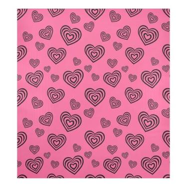 Imagem de Blueangle Capa de ímã de lava-louças com padrão de coração listrado, decoração de capa de lava-louças frontal, adesivos de eletrodomésticos, adesivos de eletrodomésticos, 58 cm C x 66 cm adesivo