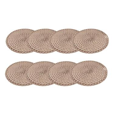 Imagem de Kit Jogo Americano Redondo 8 Peças de Juta para Descanso Mesa Posta Souplast e Decoração
