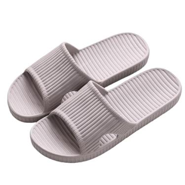 Imagem de Sapato de chuveiro antiderrapante para homens e mulheres, bico aberto, secagem rápida, chinelos leves para dormitório, casa de banho, uso ao ar livre, Cinza, 38
