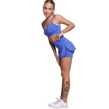 Imagem de Conjunto Fitness Feminino Vekyo – Top Alça Fina + Short Saia para Academia e Treino-Feminino