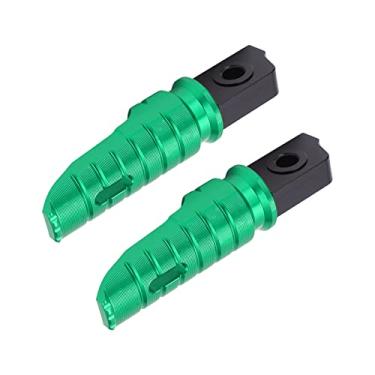 Imagem de KIMISS 2 Peças Apoio para Os Pés Dianteiro da Motocicleta T6063 Liga de Alumínio Antiderrapante Substituição à Prova de Ferrugem para Ajuste para GPR125 APR150 RS125 TUONO125 GPR250 (Verde)