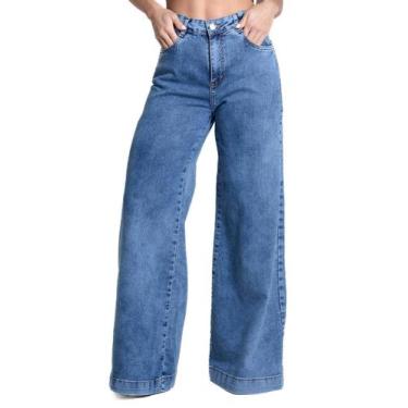 Imagem de Calça Jeans Sawary Super Wide Leg - 282073 - Azul medio 36, Azul médio