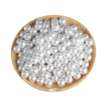Imagem de Pulseira De Pérola Imitada ABS Branca Bege 3-20mm 10-1000pcs Com Furo 