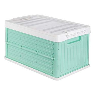 Imagem de Caixa de Armazenamento Plegável Cesto com Tampa para Organização Casa e Garagem Design Economia Espaço Roupas Brinquedos Utensílios Cozinha Itens Uso