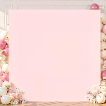 Imagem de Capa de arco de casamento rosa 1,8 m x 1,8 m de arco quadrado para chá de bebê, 2 lados, elastano, elástico para festa de aniversário, cerimônia, formatura, banquete, decoração